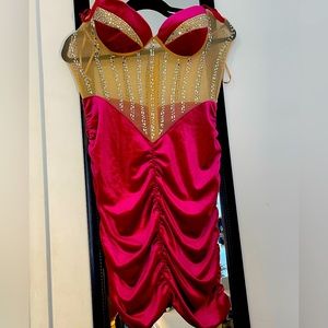 Sexy evening pink dress